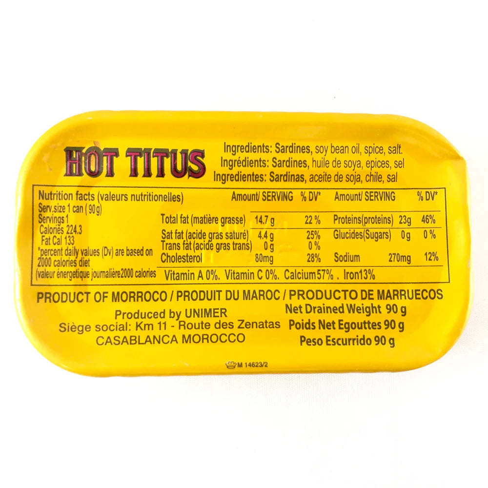 Hot Titus Sardines in Vegetable Oil