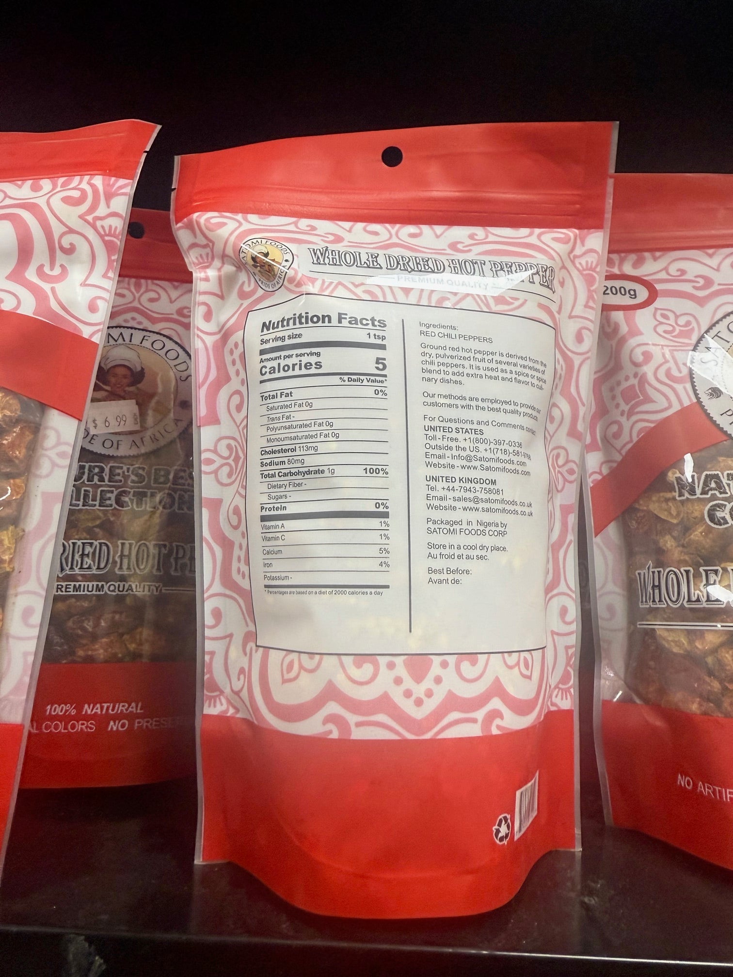 Whole Dried Hot Pepper ( Satomi Foods)